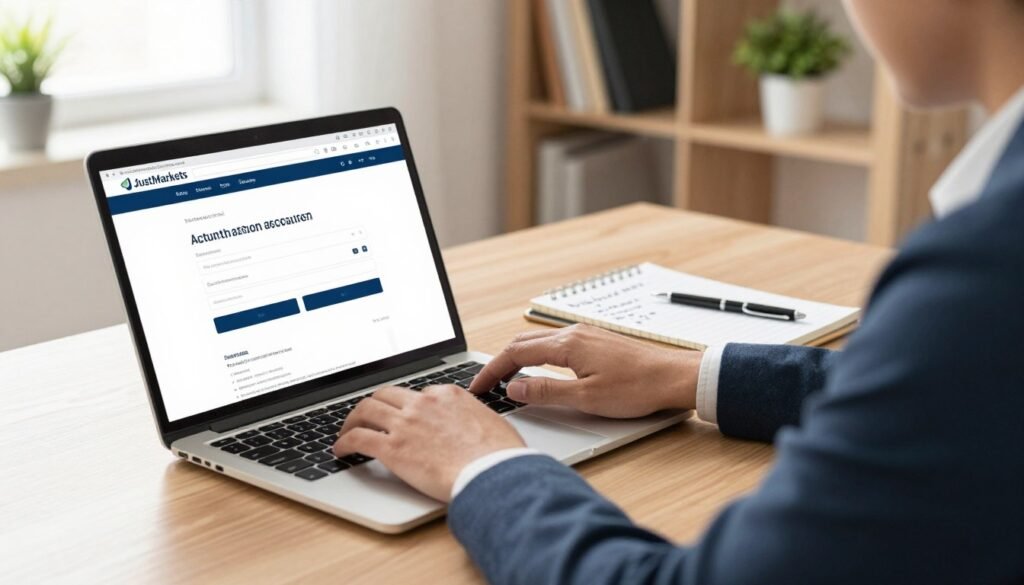 justmarkets account kaise banaye